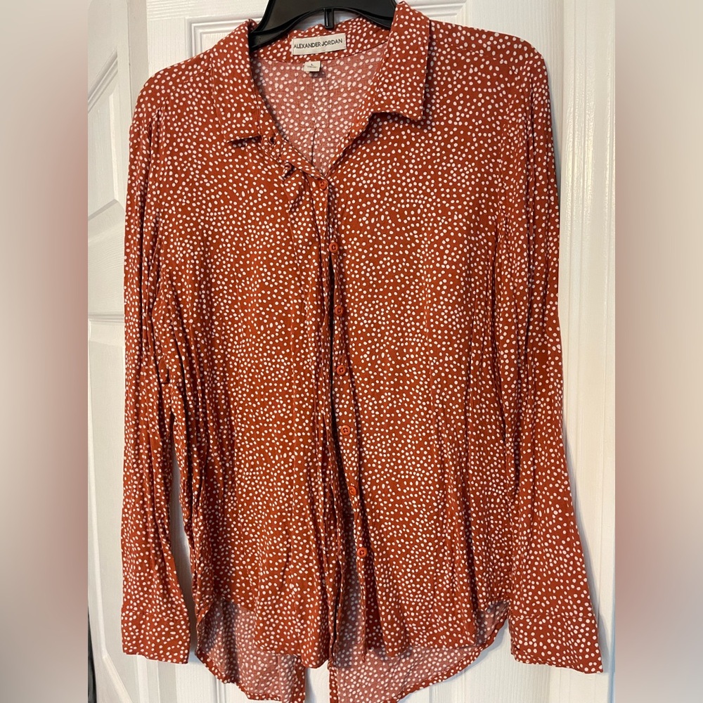Rust Polka Dot Blouse